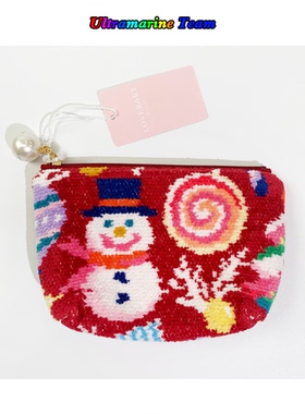 日本loverary by feiler 圣诞红雪人饺子包 收纳包