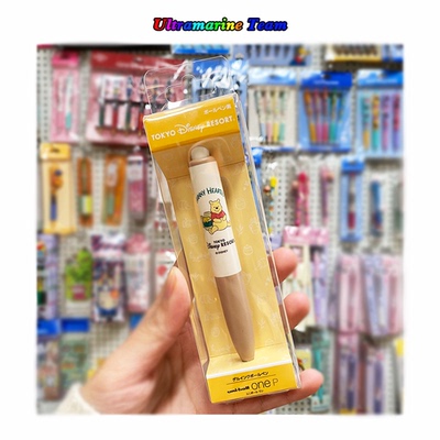 日本东京迪士尼 小熊维尼工作学习噗噗印花0.38mm极细黑色圆珠笔