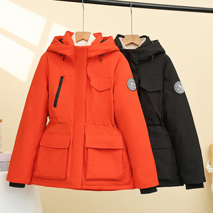 外套加厚保暖工装 2025连帽冬季 派克棉袄 户外防寒收腰棉服女款 时尚