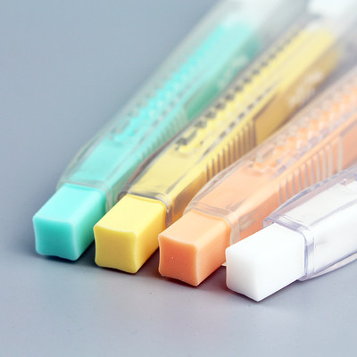 日本国誉自动橡皮擦按动式笔型擦得干净不留痕可爱进口铅笔式像皮
