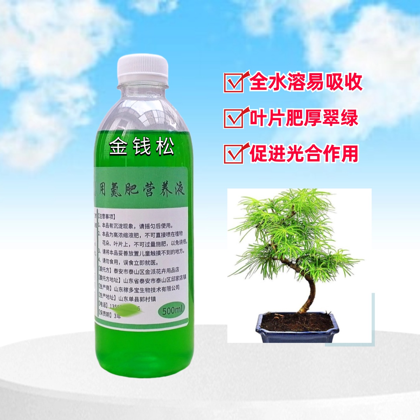皇朝金品水杉盆景氮肥营养液