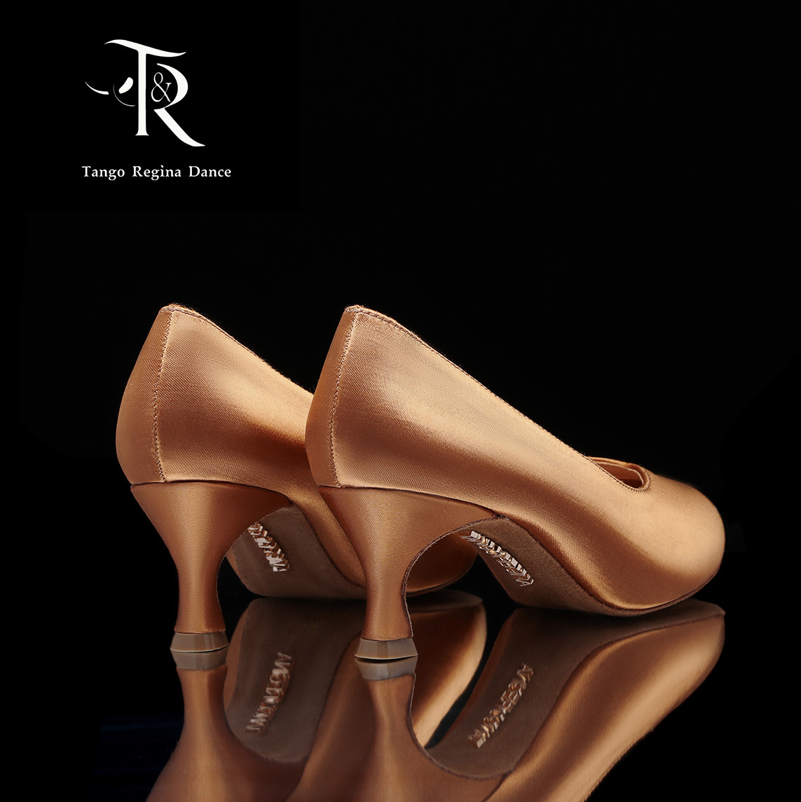 TangoRegina英国摩登舞女鞋表演鞋无带款黑池指定款选手级贵妃金