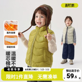 衣服小宝宝厚上衣儿童童装 右欧男童棉服马甲夹棉背心冬季 2025新款