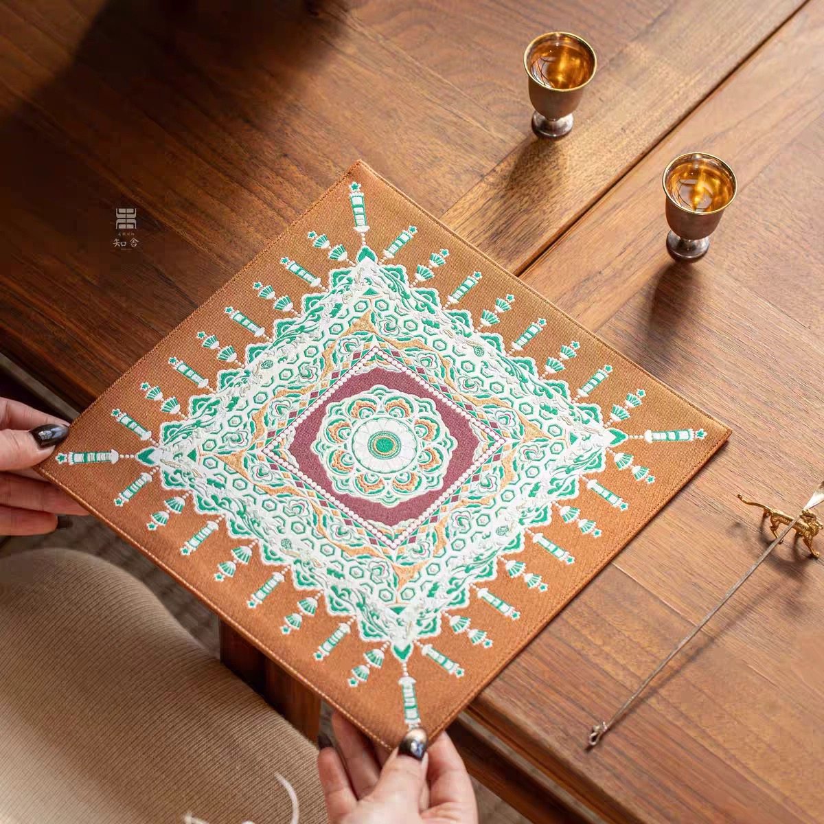 知舍 原创藻井宝相花茶席 复古 新中式轻奢 高端茶桌台布双面茶席,居家布艺,茶席,淘宝优惠券,粉丝福利购,淘宝优惠卷