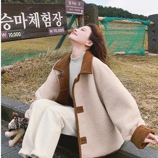 双面穿皮毛一体羊羔毛外套女秋季2025新款初冬加厚短款麂皮绒上衣