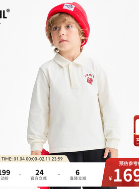 【商场同款】安奈儿童装男童翻领长袖POLO衫2026春新款XB611004