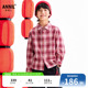商场同款 2026春新款 安奈儿童装 衬衫 纯棉AB611011 男童格子长袖