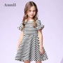 Quần áo bé gái Annai đầm cổ tròn mùa hè 2019 bé gái mới lạ thời trang công chúa sọc đầm - Váy đầm cho bé