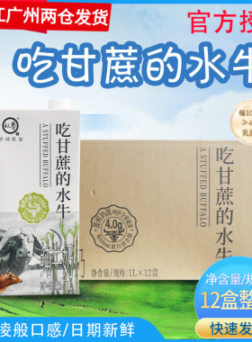 认养吃甘蔗的水牛奶1L12整箱商用原料纯牛奶茶咖啡饮品专用水牛乳