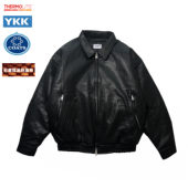 RADIUM仿绵羊皮厚pu皮棉服外套男棉衣黑色皮衣秋冬潮短阔型皮夹克