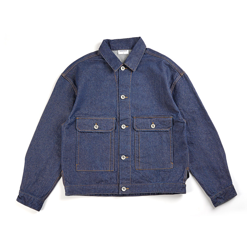 radium牛仔外套男秋冬潮牌宽松靛蓝色男士工装夹克日系韩版国潮