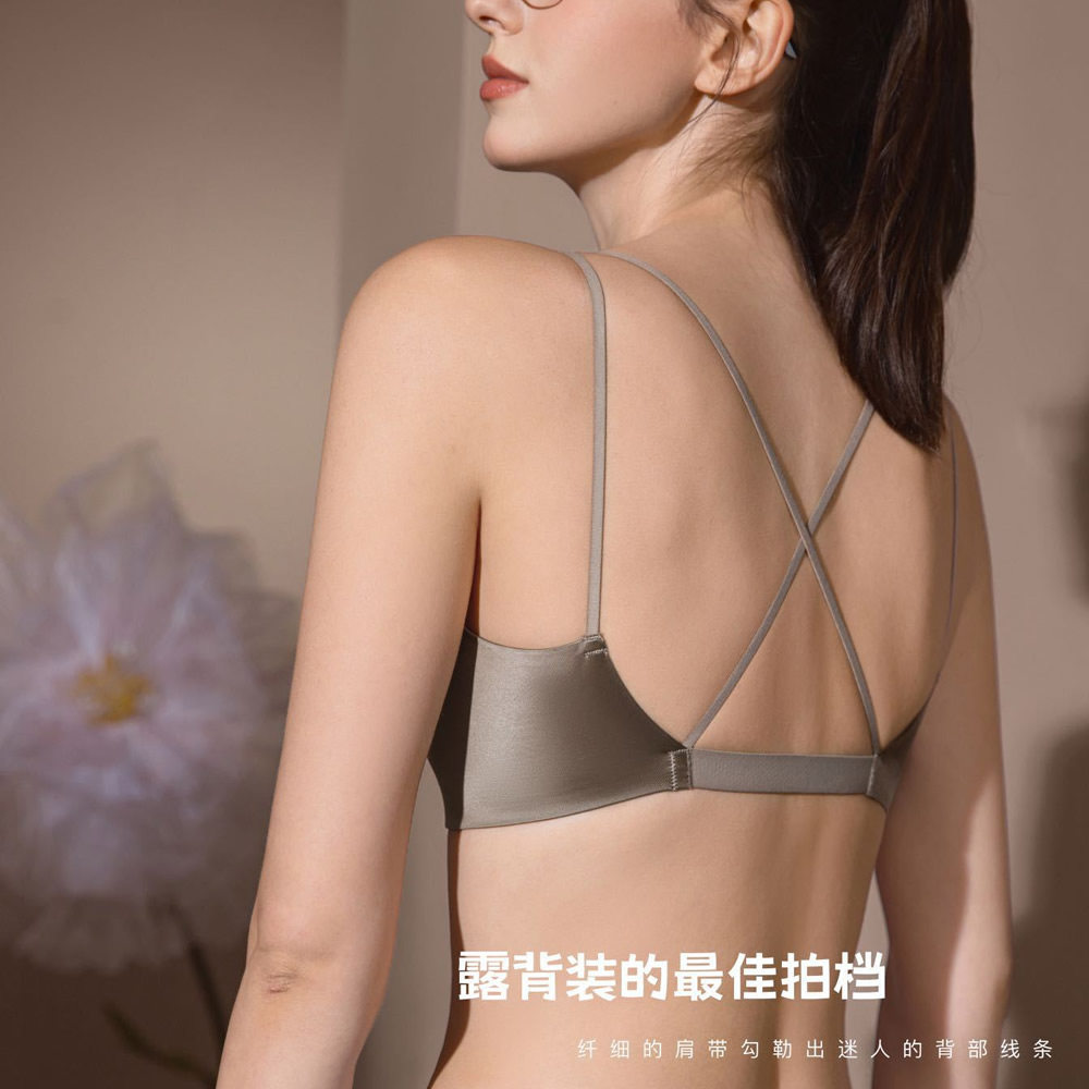 交叉美背性感内衣女可外穿抹胸薄款小胸聚拢背心露背文胸细肩带夏