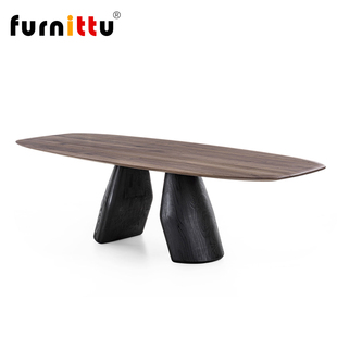 furnittu创意设计师家具北欧轻奢实木方形多人Parma/帕尔马餐桌