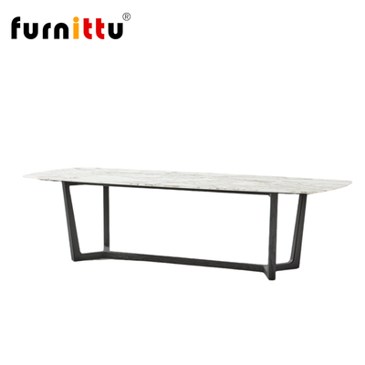 furnittu创意设计师家具意式大理石长方形餐桌CONCORDE实木圆桌