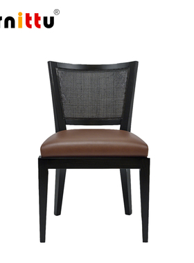 furnittu创意设计师家具北欧艺术实木扶手椅 Caffè Large 餐椅
