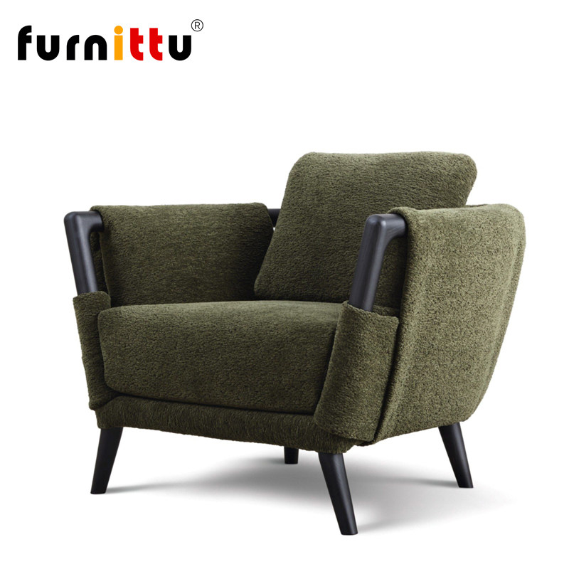 furnittu创意设计师家具北欧经典实木沙发椅GAUD&Iacute;单转角扶手椅