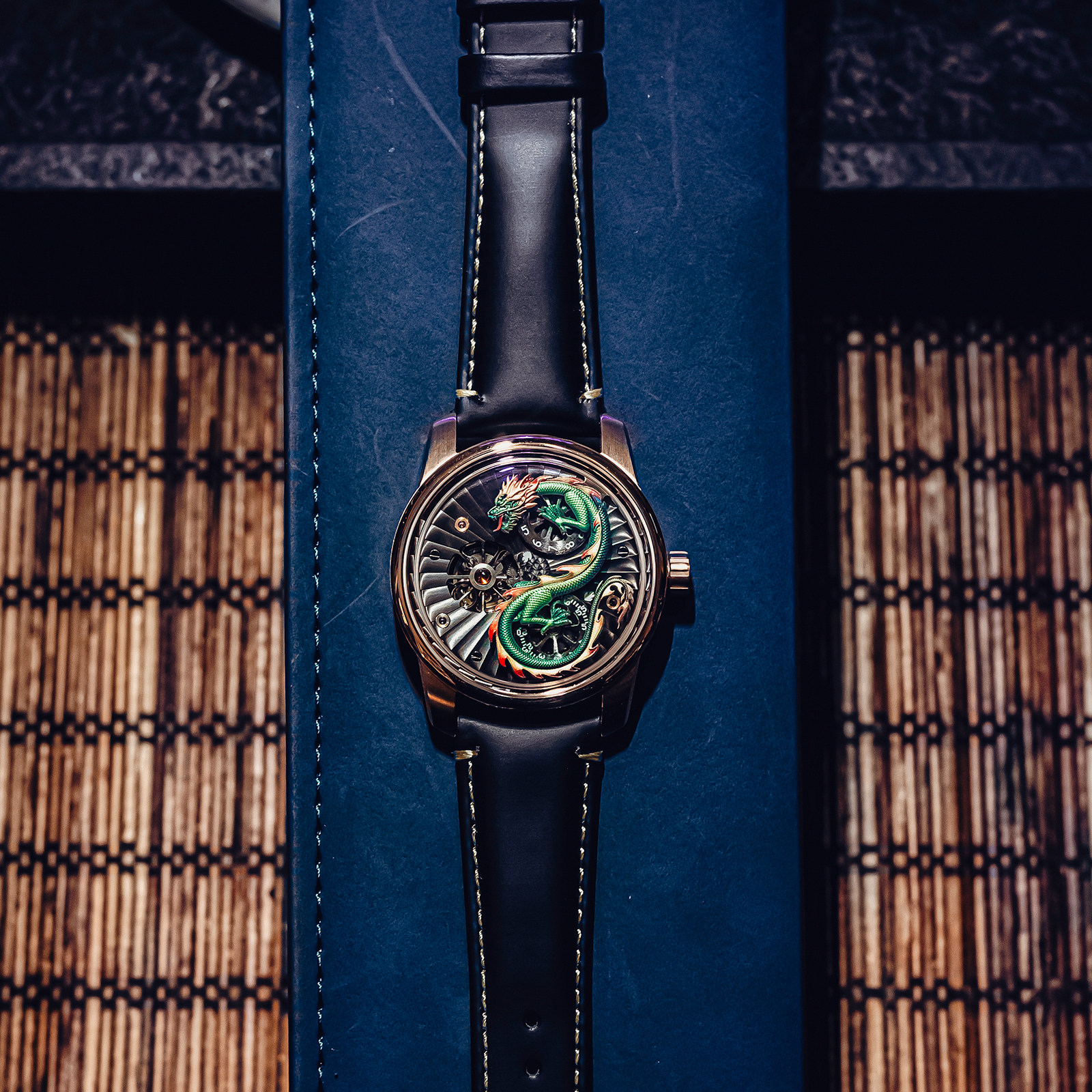 oblvlo欧宝罗中国龙特别版全自动机械龙表强夜光男士个性浮雕手表