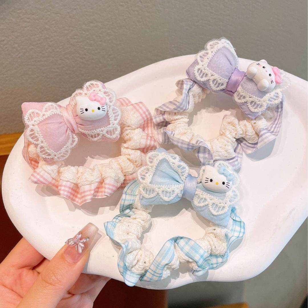 可爱领结小猫发圈儿童扎发丸子头皮筋小女孩高马尾头绳饰清新甜美