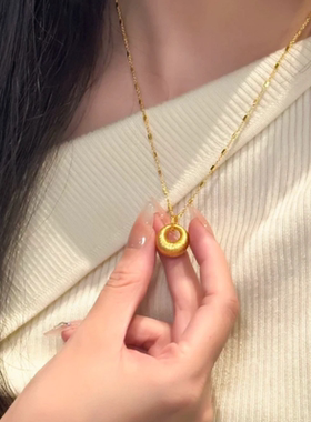合金项链  精工高版本小金托项链时尚百搭小众简约古法轻奢气质