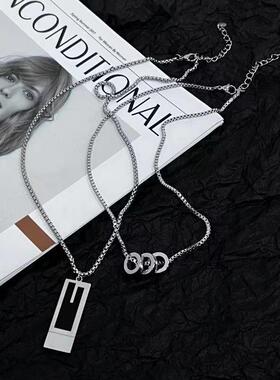 合金项链 轻奢双层高级感毛衣链2026年新款潮秋冬长款时尚百搭