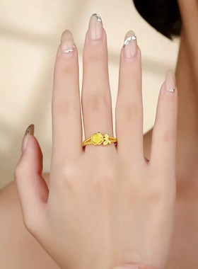 合金戒指 设计感气质精工小香风灵动法式时髦氛围玫瑰花戒指精美