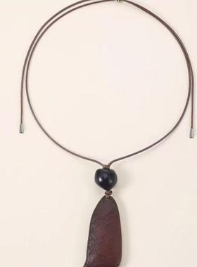 非金属布艺项链 复古黑色时尚百搭项链气质高级感小众秋冬项链