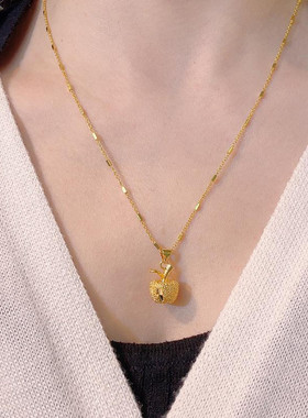 合金项链 秋冬可调节爆闪苹果项链初秋极简慵懒洋气百搭时尚轻奢