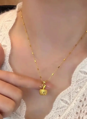 合金项链 甜美可爱平安果时尚百搭气质简约精美项链轻奢素款精致