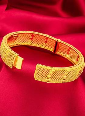 合金手镯 精美设计风雕花孔雀开屏卡扣手镯百搭复古时尚气质