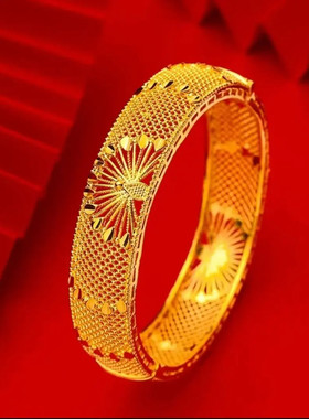 合金手镯 素款精美民族风雕花孔雀开屏卡扣手镯气质时尚百搭