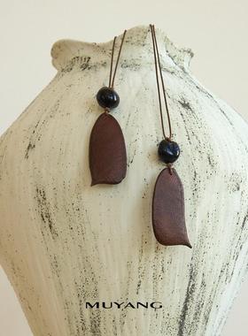 非金属布艺项链 气质复古黑色时尚米果项链小众设计感百搭项链