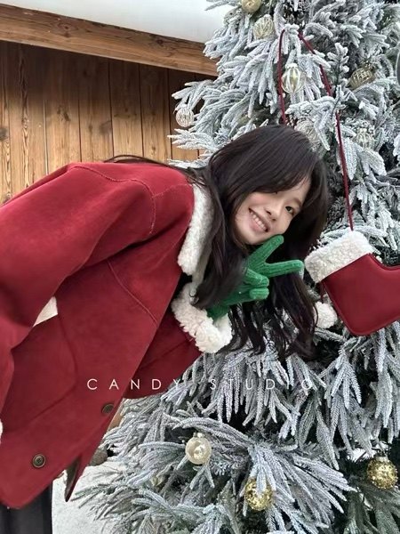 7807糖果加厚羊羔毛韩版冬季复古小个子保暖时尚外套圣诞款上衣,女装/女士精品,派克服,淘宝优惠券,粉丝福利购,淘宝优惠卷