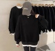 807ss秋冬纯色加厚假两件拼接韩版 套头宽松休闲时尚 扛起球毛衣