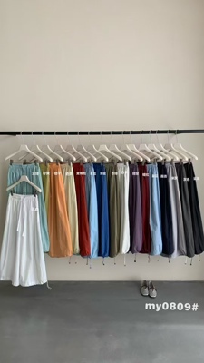 0809薄款纯色韩版宽松高腰速干防蚊透气时尚休闲夏季收脚两穿长裤