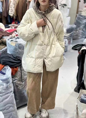 6327今冬季菱格拼接加厚立领宽松韩版休闲时尚羽绒服外套