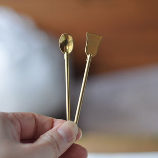 香勺子铲子头香篆套装炉工具家用供佛香插黑檀木老凤眼手柄铜件