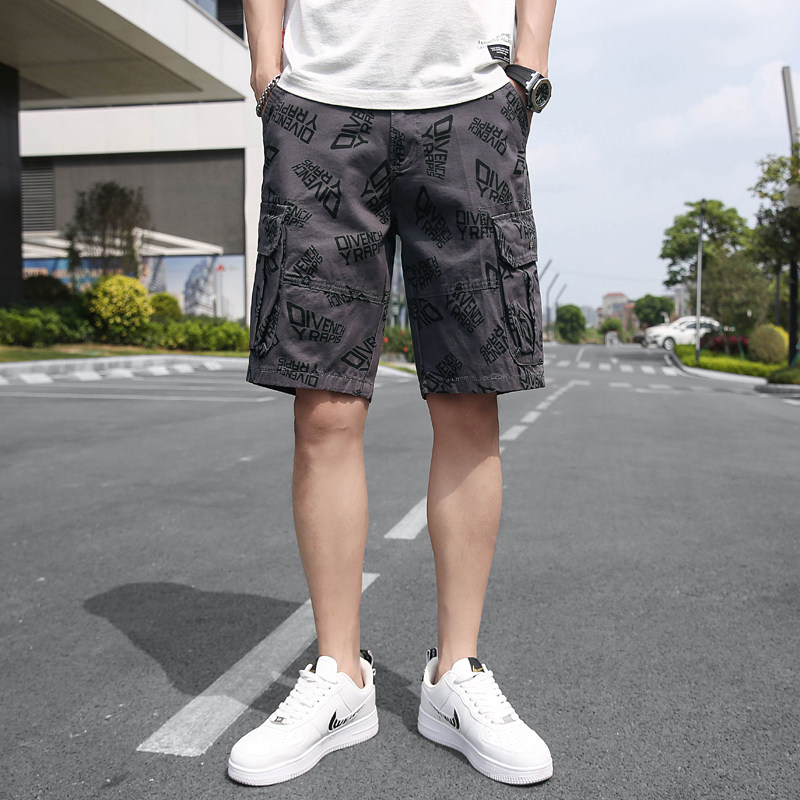 夏季工装潮流印花休闲短裤流行