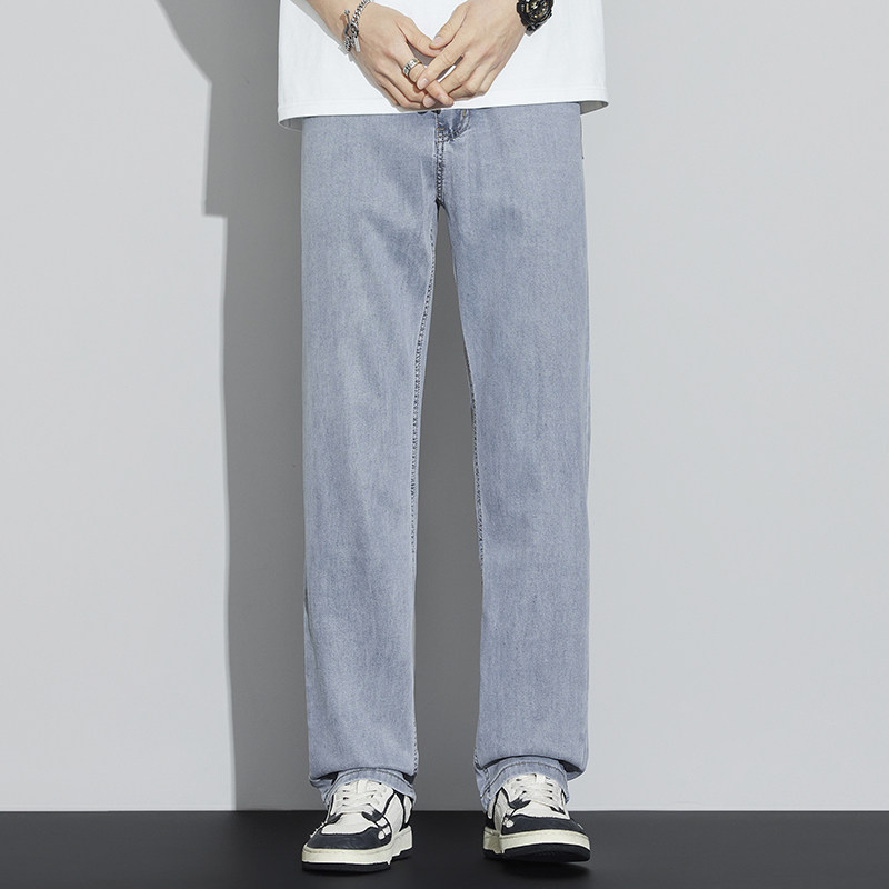 2026新款高端天丝牛仔裤男士夏季薄款宽松直筒冰丝休闲百搭长裤子