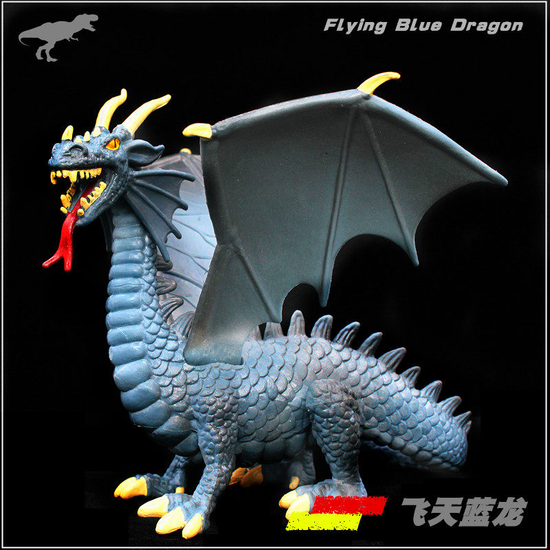 儿童礼物 动物模型 飞天蓝龙飞龙  中国龙 恐龙模型童玩具玩偶