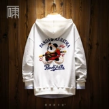 Демисезонная мультяшная бархатная японская толстовка с капюшоном, трендовая кепка, куртка, с медвежатами, оверсайз