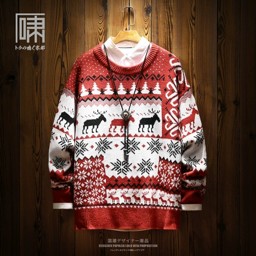 Японский ретро свитер, приятная телу трикотажная парная одежда для влюбленных