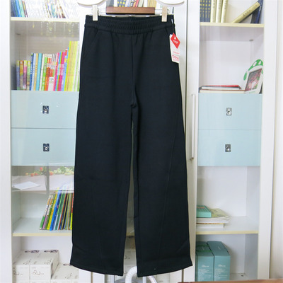 红一号女裤2024秋冬磨绒厚款单裤女休闲中腰阔腿裤休闲长裤H26933