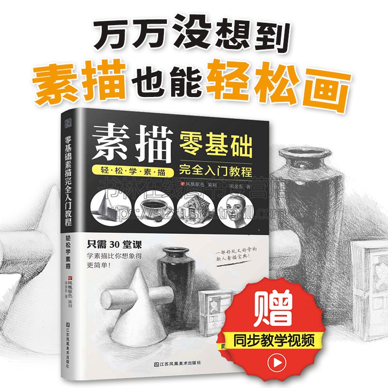 零基础素描完全入门教程：轻松学素描 绘画书籍 从新手到高手的进阶只需30堂课教您快速掌握素描要领 江苏凤凰美术出版社