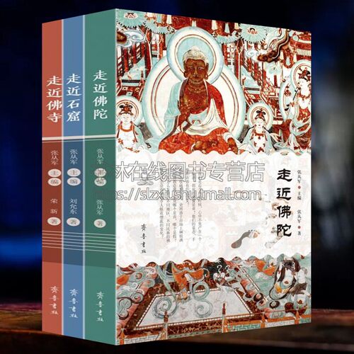 佛教艺术书籍 全套3册 走近石窟 走近佛寺 走近佛陀 寺院建筑佛教造像敦煌龙门石窟飞天壁画鉴赏研究书籍 齐鲁书社