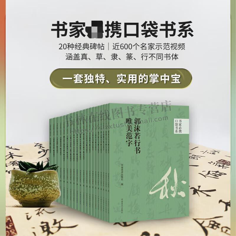 书家B携口袋书系(全20册)唯美范字金文篆书隶书楷书行草书林散之启功于右任吴昌硕王羲铎郭沫若柳公权颜真卿智永真 河南美术
