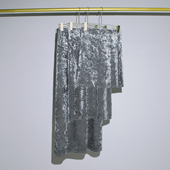 钻石绒 高级感高腰中长款 丝绒 国风 直筒半身裙女 春夏 流沙银