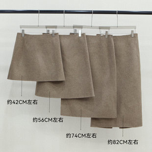 简约保暖短裙 型直筒裙中长款 驼色 双面呢羊毛裙100%羊毛加厚A版