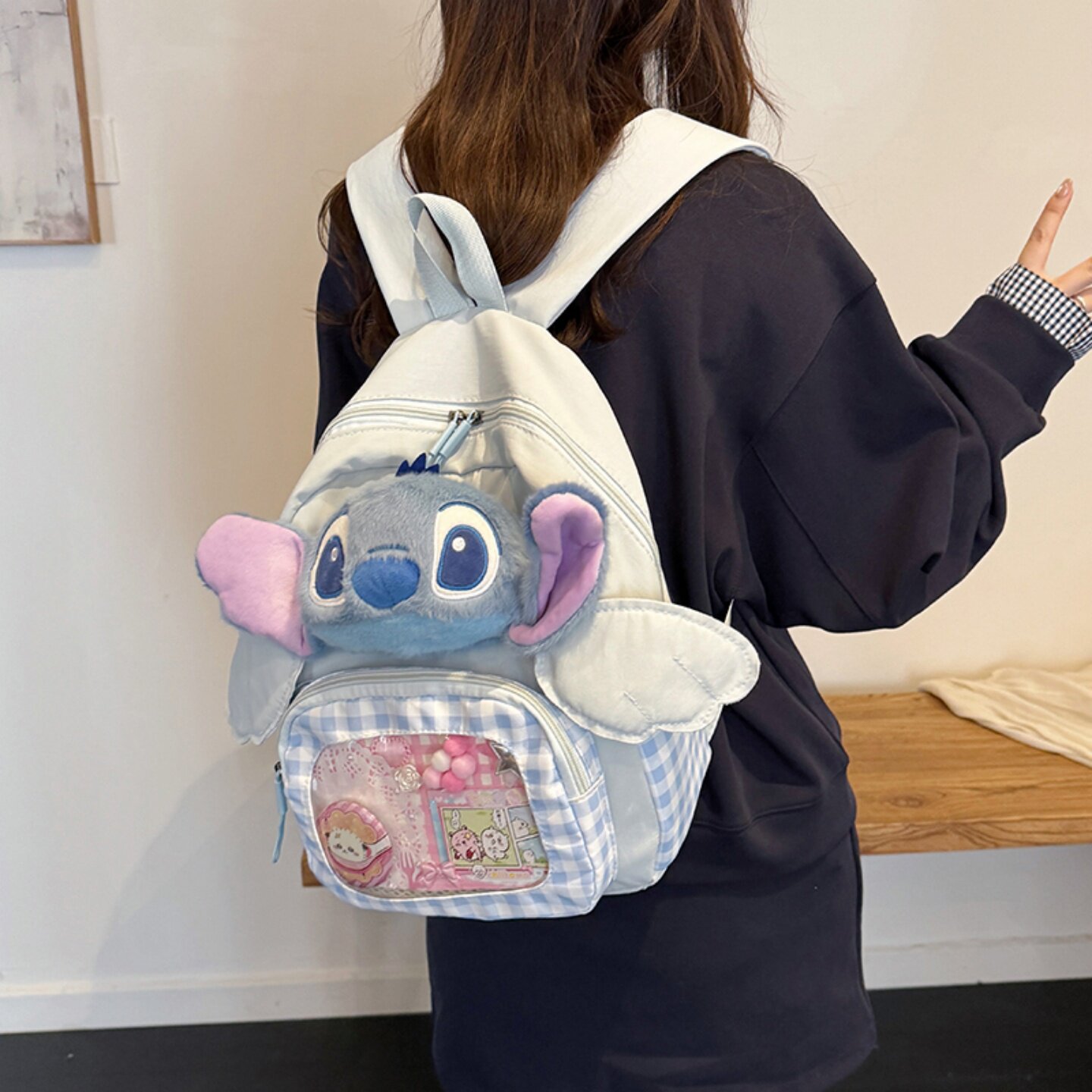 日系可爱学院书包女初中生小学生百搭休闲上课双肩包轻便旅行背包