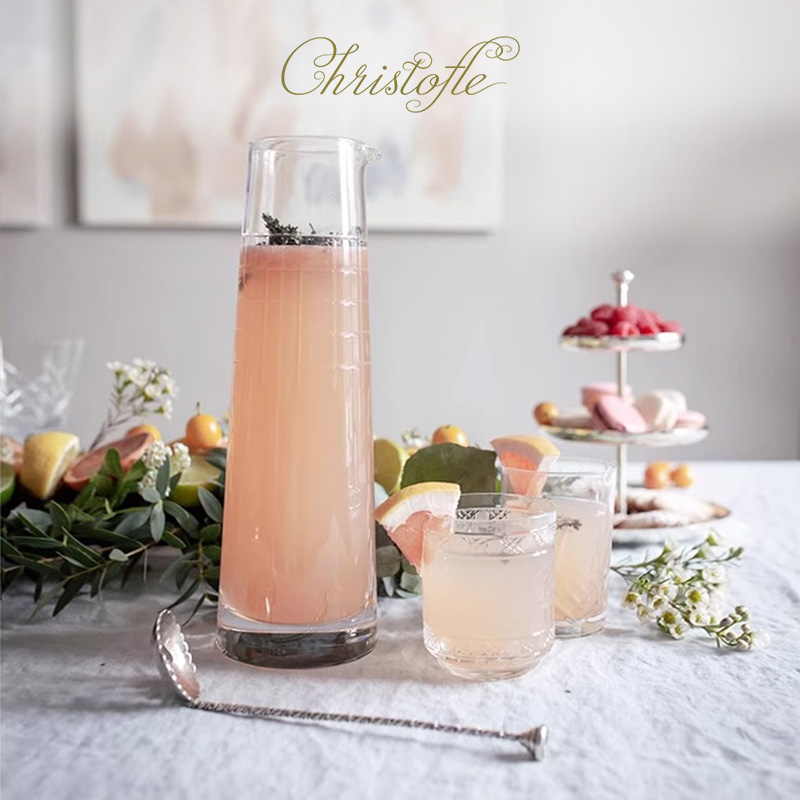 CHRISTOFLE昆庭Graphik几何线水晶玻璃家用大容量冷水壶1L冷泡壶
