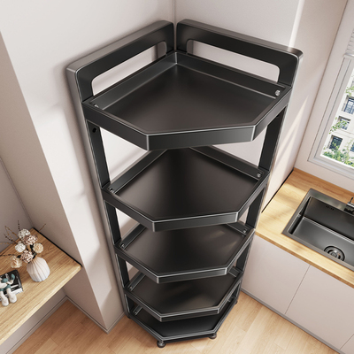 厨房置物架落地多层放锅电饭锅小家电家用转角多功能可调节三角架